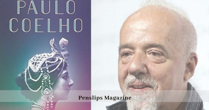 The Spy cover with Mata Hari on left, author photo of Paulo Coelho on right